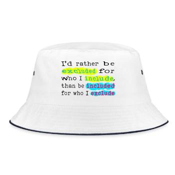 Include, don't exclude! - Bucket Hat - white/navy - Front