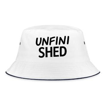 Unfinished Shed Typography - Bucket Hat - white/navy - Front