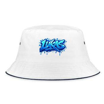 Graffiti  LUKAS Prénom cadeau idéal imprimable  - Bob - blanc/marine - Devant