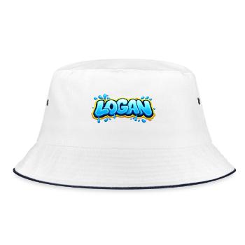 LOGAN GRAFFITI NAME FOR PERFECT GIFT PRINTABLE  - Bob - blanc/marine - Devant