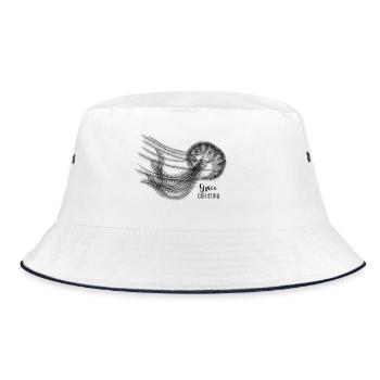 Jellyfish - graceful but stingy - Bucket Hat - white/navy - Front
