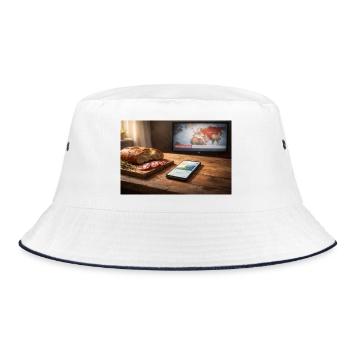 Everything that really carries is simple. - Bucket Hat - white/navy - Front