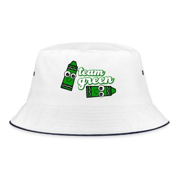 Smiling Crayon Green Team - Bucket Hat - white/navy - Front