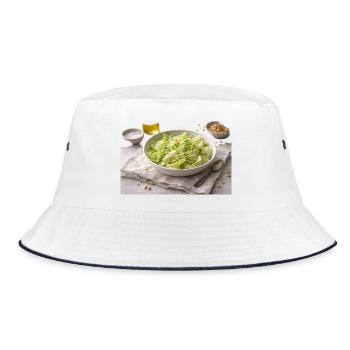 Salat mit Pinienkernen - Bucket Hat - Weiß/Navy - Vorne