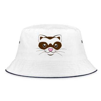 Visage de furet mignon, costume graphique de belette drôle - Bob - blanc/marine - Devant