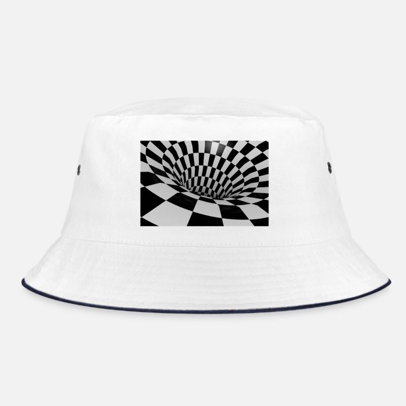 Black and White Tile Tunnel Bucket Hat