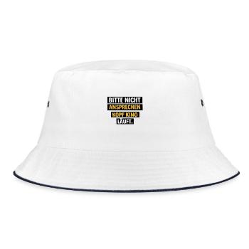 Please do not address head cinema is running - Bucket Hat - white/navy - Front