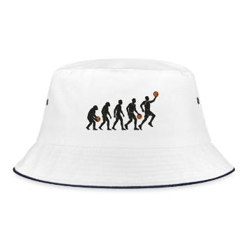 Evolution of the basketball player - Bucket Hat - white/navy - Front
