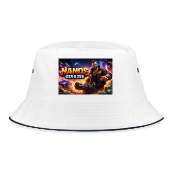 Nanos of the Bøss - Bucket Hat - white/navy - Front