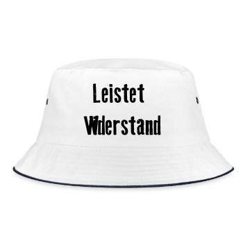 Leistet_wiederstand - Bucket Hat - white/navy - Front