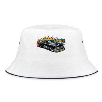 Chevy Bel Air 1954 - American Dream Hot Rod Comic - Bucket Hat - white/navy - Front