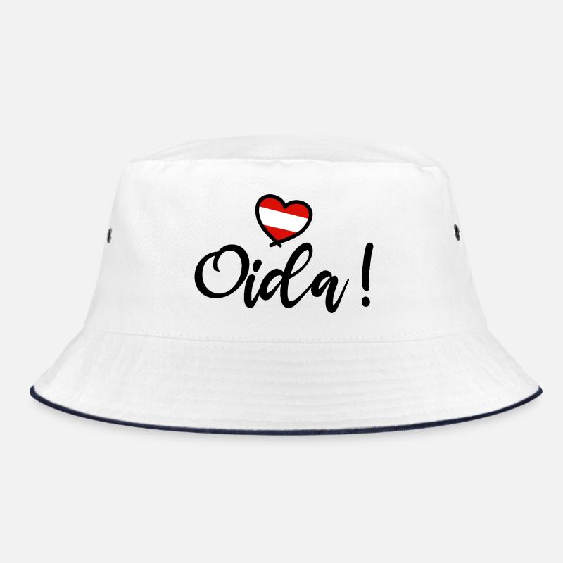 Oida! Austria Heart I love Austria Dialect Bucket Hat