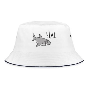 Requin. – Jeu de mots drôle tiré de Hi, Hello & Shark - Bob - blanc/marine - Devant