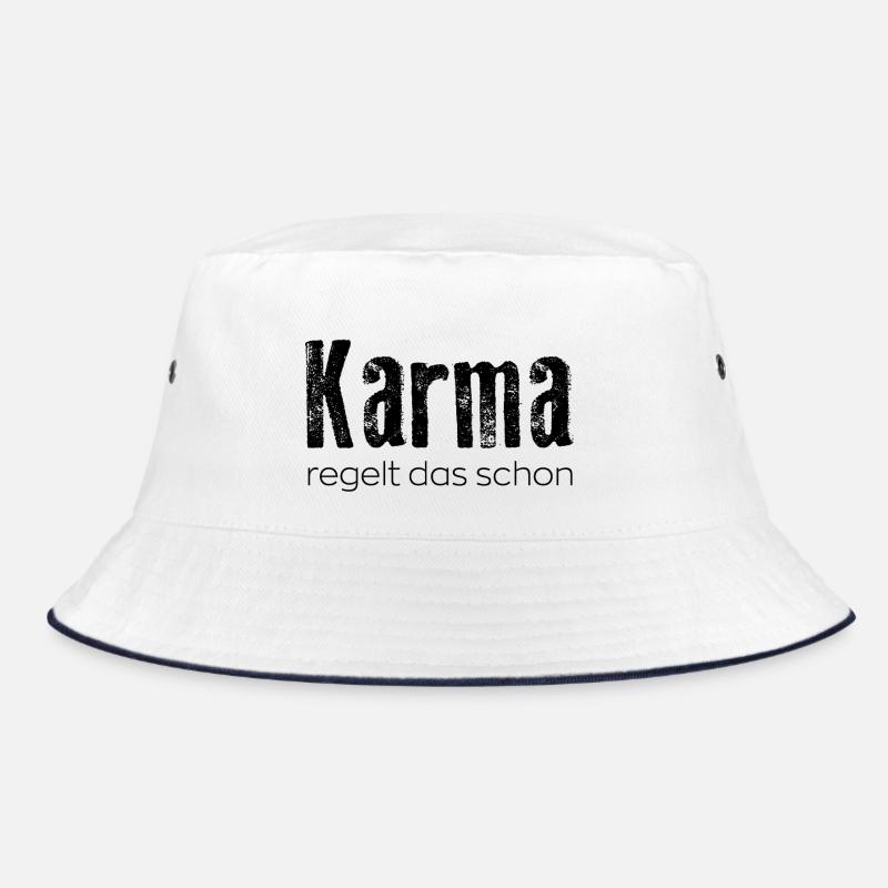 Karma regelt das schon - Bucket Hat - Weiß/Navy