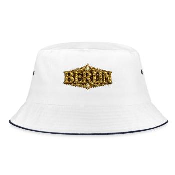 Baroque BERLIN with skull - Bucket Hat - white/navy - Front