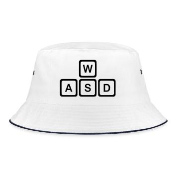 WASD Keys, PC Gaming Nerd Vector - Bob - blanc/marine - Devant