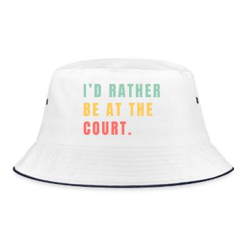 Ich wäre lieber am Hof - Bucket Hat - Weiß/Navy - Vorne