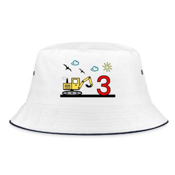 Bagger - Bucket Hat - Weiß/Navy - Vorne