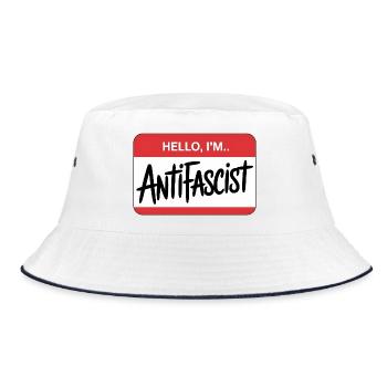 Bonjour, je suis Antifasciste - Antifa Tee - Bob - blanc/marine - Devant