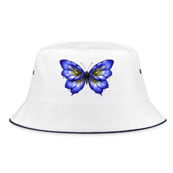 Luminous Gentian Butterfly - Bucket Hat - white/navy - Front