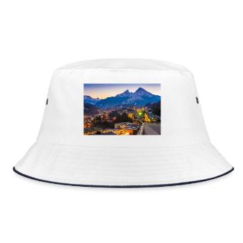 Berchtesgaden with Watzmann - Bucket Hat - white/navy - Front
