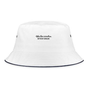 War kurz erwachsen. Hat nicht gefallen. - Bucket Hat - Weiß/Navy - Vorne