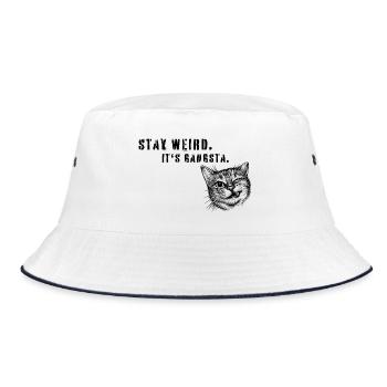 Stay Weird – Art de déclaration de chat gangsta - Bob - blanc/marine - Devant