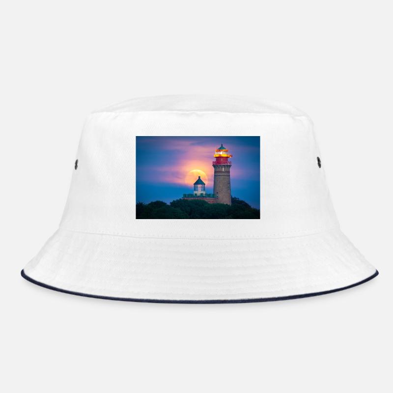 Moonlight Lighthouse Coast Bucket Hat