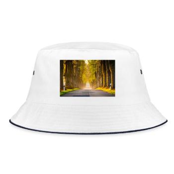Herbstallee im Licht - Bucket Hat - Weiß/Navy - Vorne