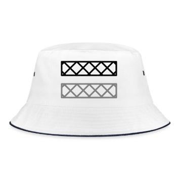 Fence Grid Pattern Frame - Bucket Hat - white/navy - Front