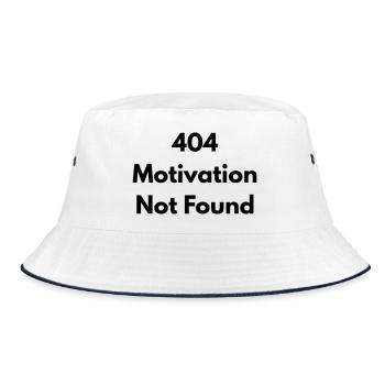 404 motivation not found - Bucket Hat - white/navy - Front