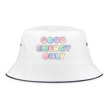 Good Energy Only Pastell Design - Bucket Hat - Weiß/Navy - Vorne