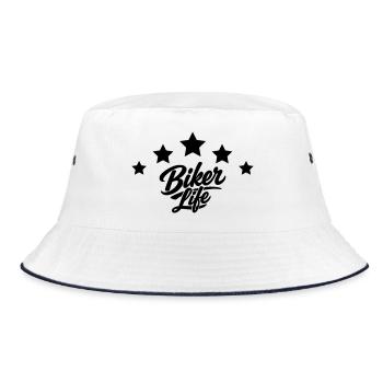 Biker life - Bucket Hat - white/navy - Front