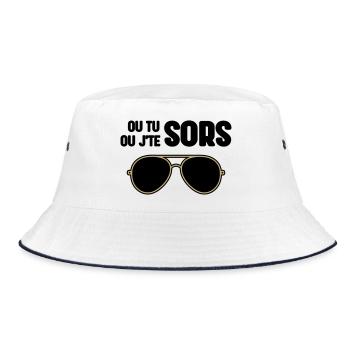Either You Go Out or I'm Out - Claudy Focan - Bucket Hat - white/navy - Front