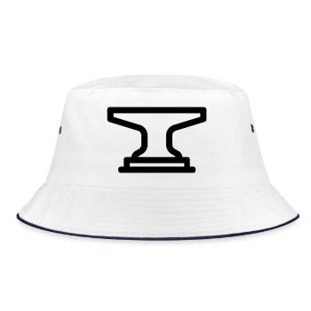 anvil - Bucket Hat - white/navy - Front
