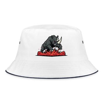 Rhinocéros Alpha Charge Mascotte Rhino Power - Bob - blanc/marine - Devant