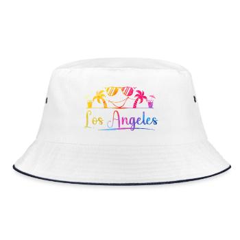 Los Angeles Palm Trees - Bucket Hat - white/navy - Front