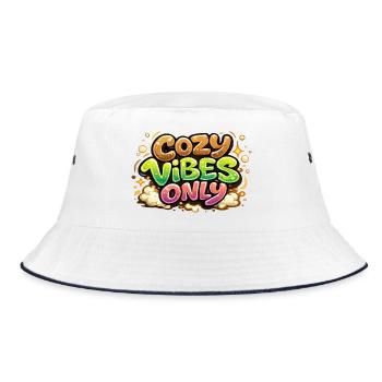 Cozy Vibes Only - Bucket Hat - white/navy - Front