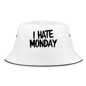 I Hate Monday Divertente Funny - Bucket Hat - white/navy - Front