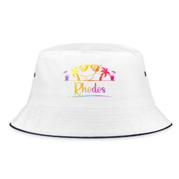 Rhodes Beach Dream Blaze of Colors - Bucket Hat - white/navy - Front