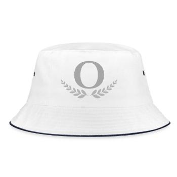 O - Bucket Hat - white/navy - Front