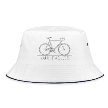 Motif artistique de la ligne de cyclisme de cyclisme sans roues - Bob - blanc/marine - Devant