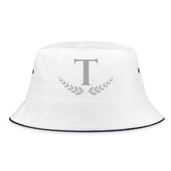 t - Bucket Hat - white/navy - Front