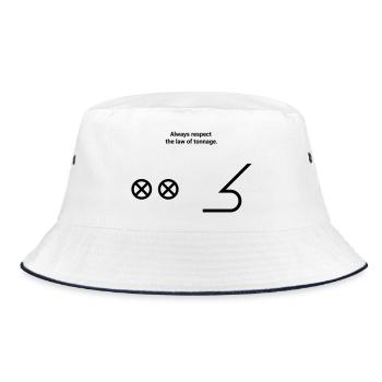 Bow Bow - Seafaring Sailing Ship Captain - Bucket Hat - white/navy - Front