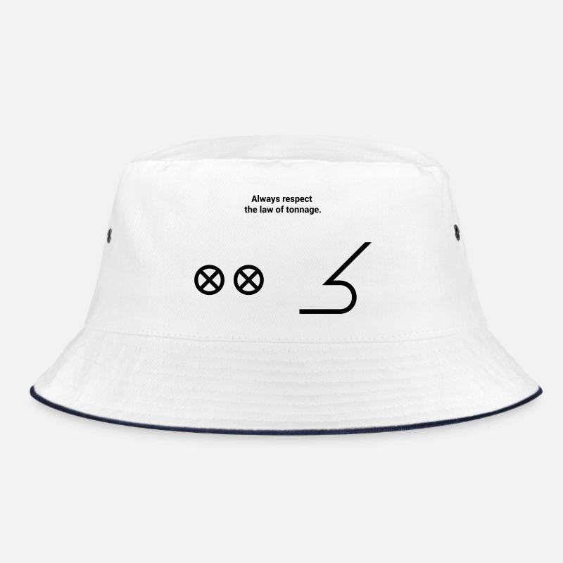 Bug Bow - Seefahrt Segeln Schiff Kapitän  - Bucket Hat - Weiß/Navy