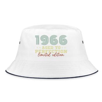 1966 Vintage Retro Geburtstagsgeschenk - Bucket Hat - Weiß/Navy - Vorne