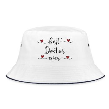 bester Arzt der Welt  - Bucket Hat - Weiß/Navy - Vorne