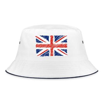 Union Flag Sketch - Bucket Hat - white/navy - Front