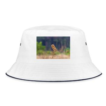 Eule die Eule - Bucket Hat - Weiß/Navy - Vorne
