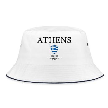Souvenir Athens, elegant design Athens - Bucket Hat - white/navy - Front